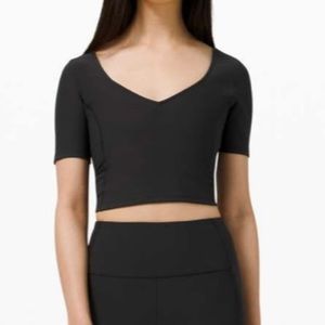 Lululemon Ribbed Contoured V-Neck Yoga Short Sleeve